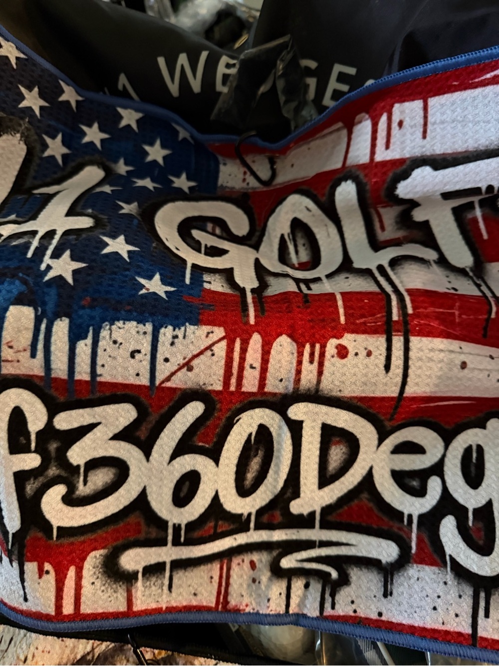 Golf towel Accessory in Red, White & Blue – Street Graphic Style